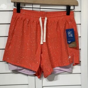 Brooks Momentum 5" 2-in-1‎ Shorts Womens Size XS Coral Speckled NEW With Pocket